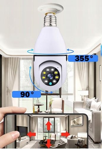 Mini Kamera WiFi w Żarówce Wewnętrzna Android Iphone Obrotowa Żarówka na Arena.pl