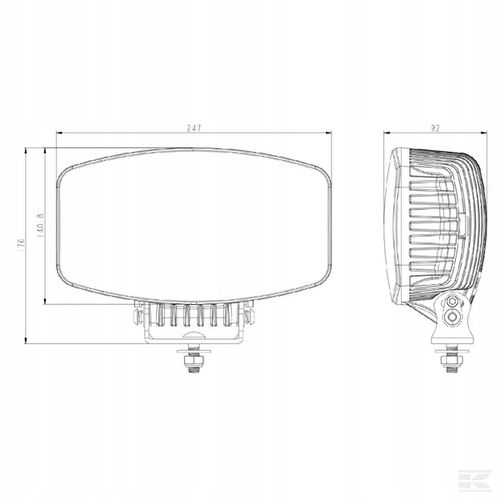 Reflektor Przedni LED, 100W Prostokątny 9/36V na Arena.pl