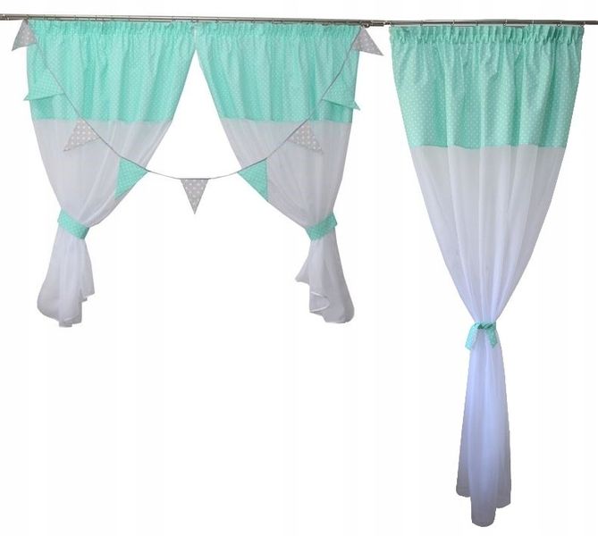 FIRANKA dziecięca komplet okno balkon miętowy zdjęcie 1