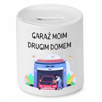 Skarbonka Dla Mechanika Garaż Moim Domem Prezent Z Nadrukiem Ze Zdjęciem
