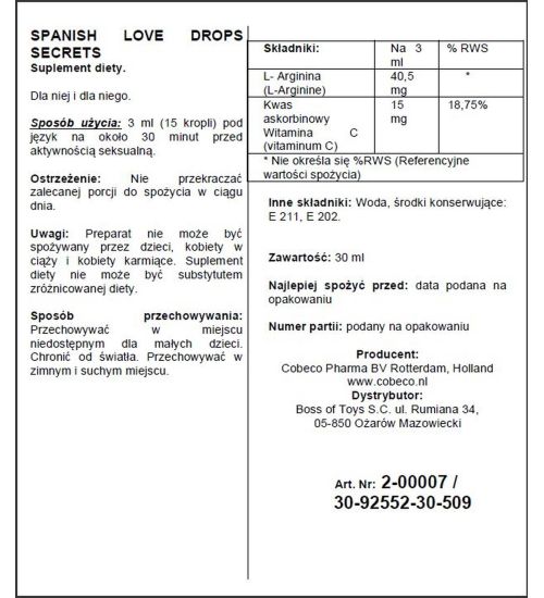 Krople do napoju Spanish zdjęcie 2