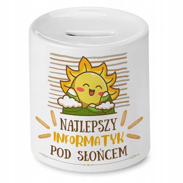 Dla Informatyka Skarbonka Na Urodziny Na Prezent Z Nadrukiem Ze Zdjęciem zdjęcie 1