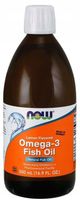 NOW FOODS Omega 3 Fish Oil o smaku cytrynowym KWASY TŁUSZCZOWE 500 ml