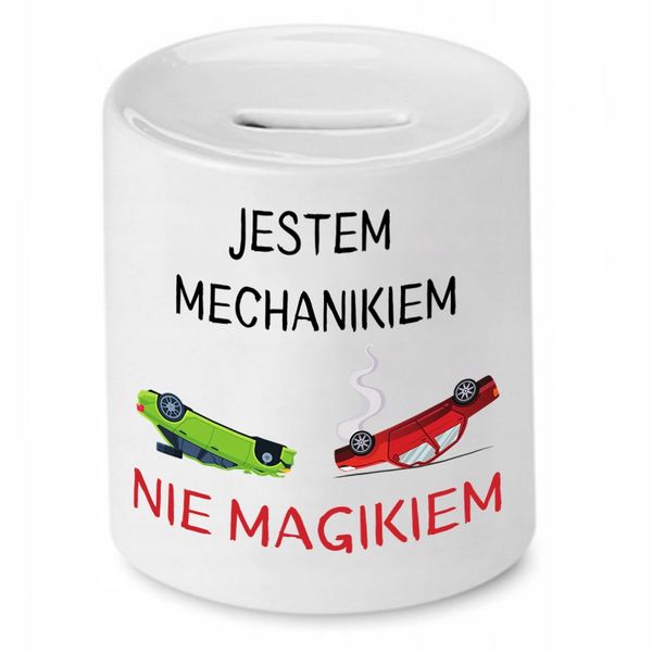 Skarbonka Dla Mechanika Jestem Mechanikiem Z Nadrukiem Ze Zdjęciem zdjęcie 1