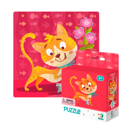 Puzzle ”Kotek” 16 Elementów Układanka Edukacyjna Dla Dzieci Zestaw Kot na Arena.pl