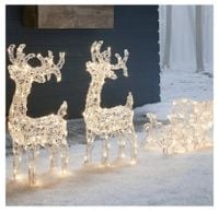 Dekoracja świąteczna Renifer LED z saniami na zewnątrz
