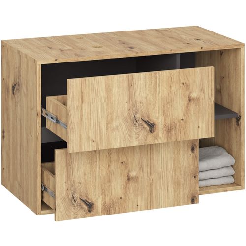 Szafka łazienkowa pod umywalkę z otworami VAMI 2 szuflady artisan szary na Arena.pl