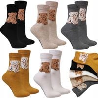 5 PAR SKARPETY DAMSKIE BAWEŁNIANE SKARPETKI MIŚ 39/42