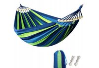 tradycyjny HAMAK z drążkiem wielokolorowy HUŚTAWKA DWUOSOBOWY 150X200 CM