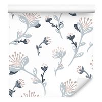 Tapeta kwiaty polne rośliny liście do sypialni