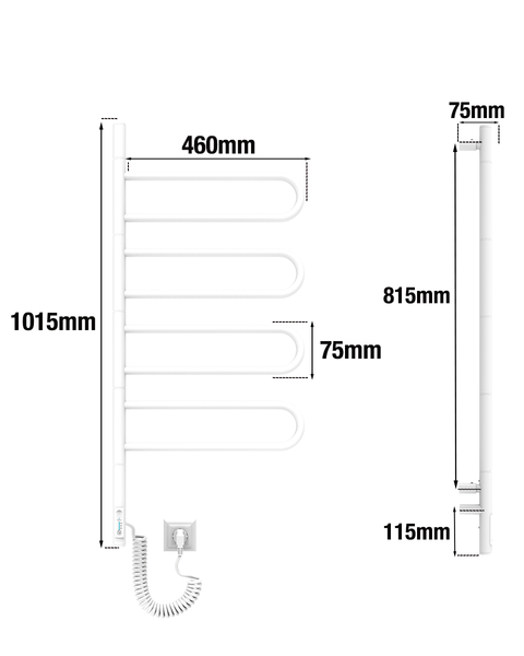 ELNA Grzejnik łazienkowy elektryczny Fluger 4 White 4 elementy ruchome zdjęcie 6