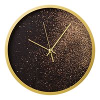 Dekoracyjny zegar ścienny 78 cm okrągły czarny + złoty