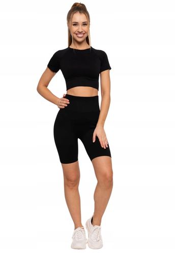 Czarne Kolarki KRÓTKIE LEGGINSY DAMSKIE Push-Up Wysoki Stan MORAJ L/XL na Arena.pl