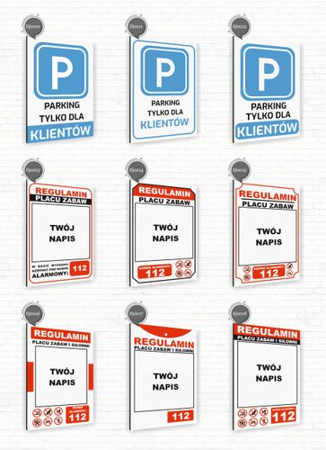 Tabliczka znak informacyjny 20x15 Biała PARKING DLA ZARZĄDU Aluminiowa na Arena.pl