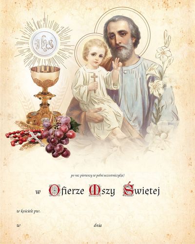 Obrazek / Wkładka  Do Pierwszej Komuni Świętej na Arena.pl