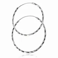 ELEGANCKIE SREBRNE KOLCZYKI KOŁA KÓŁKA 4.5CM KRĘCONE SPIRALKI SPIRALE