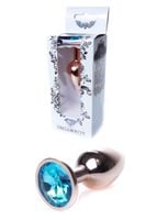 korek analny heavyfun ze stali nierdzewnej z diamentem jasnoniebieski 7 cm