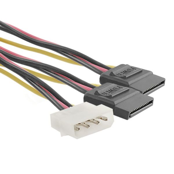 Qoltec Kabel adapter POWER MOLEX | 2xSATA | 0.2m zdjęcie 1