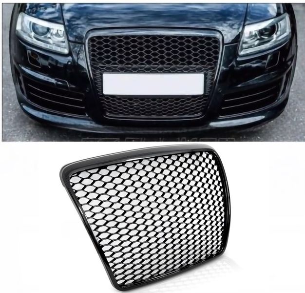 GRILL AUDI A6 C6 4F od 2009 do 2011 RS-LLOK GLOSS BLACK zdjęcie 1