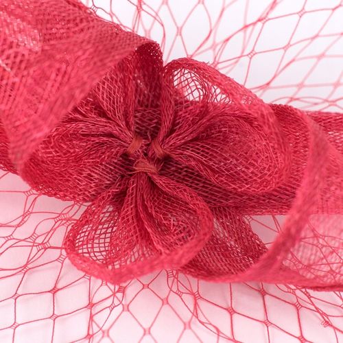 Fascynator Lniany Broszka Spinka z Kokardą Piórami Weselny Elegancki Styl na Arena.pl