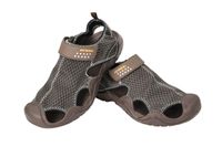 Sandały męskie sportowe regulacja na rzep kryte noski lekkie brązowe 42