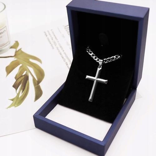 SREBRNY Łańcuszek z Krzyżykiem Męski Diamentowany Krzyż Włoski + GRATIS na Arena.pl