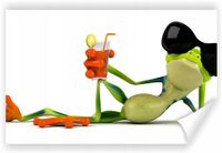 Fototapeta PREMIUM STRUKTURA ZMYWALANA NA WYMIAR żaba na wakacjach