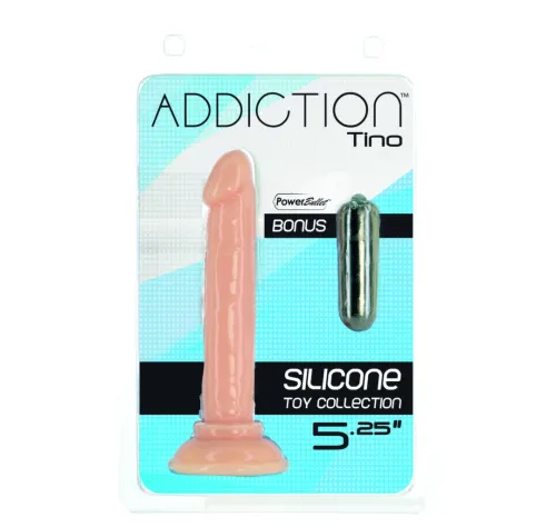 addiction tino model 13 cm silikonowy z przyssawką i miniwibratorem na Arena.pl