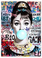 Obraz na płótnie audrey hepburn z balonem 80x120 cm