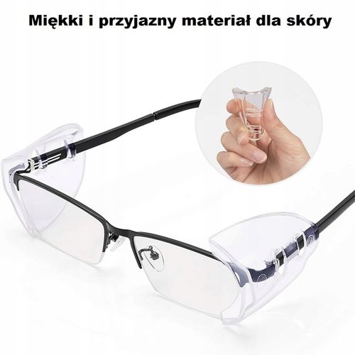 Osłony Boczne Nakładki Do Okularów Ochronnych Przezroczyste Miękkie 6 na Arena.pl