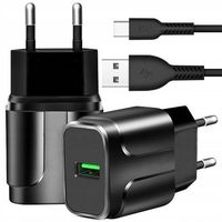 2 x Ładowarka sieciowa do telefonu FAST 18W QC3.0 +kabel USB-C 100cm