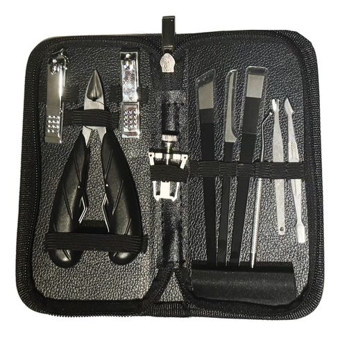 Duży zestaw do pielęgnacji paznokci manicure pedicure 11 elementów w etui na Arena.pl