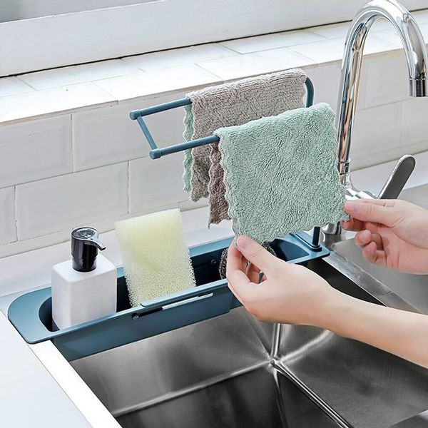 Organizer do zlewu regulowany biały zdjęcie 3