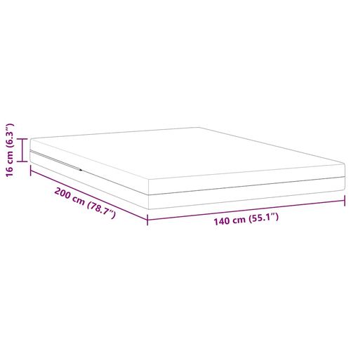 Materac Biały 140 x 200 cm Pianka na Arena.pl