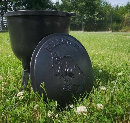 EMALIOWANY KOCIOŁEK 4L - gar garnek myśliwski żeliwny węgierski prażonki na Arena.pl