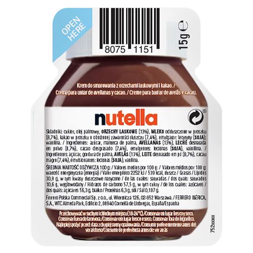 Nutella Krem do smarowania z orzechami laskowymi i kakao 15 g na Arena.pl