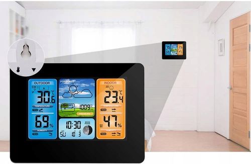 BEZPRZEWODOWA STACJA POGODOWA POGODY Higrometr Termometr Czujnik Zegar Data na Arena.pl