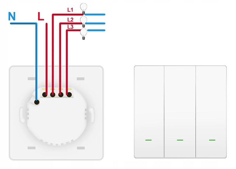 Włącznik Przełącznik 3 Obwody ZigBee TUYA Smart Biały Seria EM Zigbee2MQTT zdjęcie 4