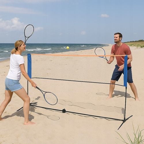 DUŻA SIATKA DO SIATKÓWKI BADMINTONA TENISA ZIEMNEGO 3W1 BARDZO WYSOKA na Arena.pl