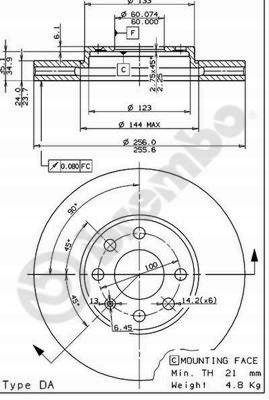 TARCZA HAM PRZOD 256X24 V BREMBO na Arena.pl