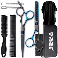 ZESTAW PROFESJONALNE NOŻYCZKI FRYZJERSKIE DO STRZYŻENIA CIENIOWANIA WŁOSÓW