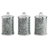 Komplet 3 sztuki pojemników VENTOSA 10X10X17X3 zielone + srebrne