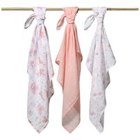 BABYONO Pieluszki muślinowe różowe 3 sztuki