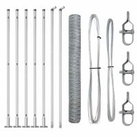 Ogrodzenie z słupkami Srebrny 1.2 x 10 m Stal pokryta PCV