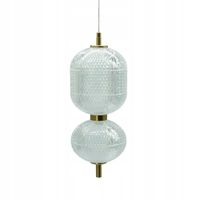 Lampa wisząca podwójna ozdobna bombka LED kryształowa glamour 4000K IdeaLed