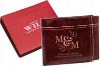 Portfel grawer prezent na ślub WALENTYNKI inicjały