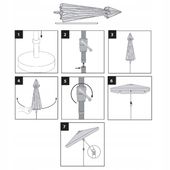 DUŻY PARASOL OGRODOWY SKŁADANY ECRU ŁAMANY BALKONOWY 240cm Z KORBĄ SOLIDNY