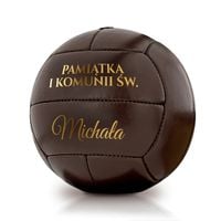 Prezent na Komunię dla Chłopca Piłka Nożna Skórzana Retro z Grawerem