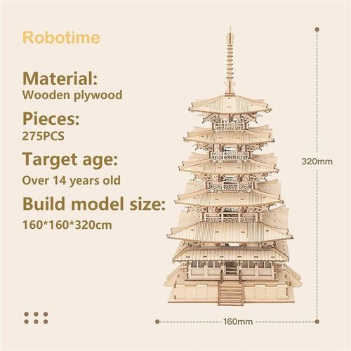 DREWNIANE PUZZLE 3D MODEL DO SKLEJANIA AZJATYCKA PAGODA na Arena.pl