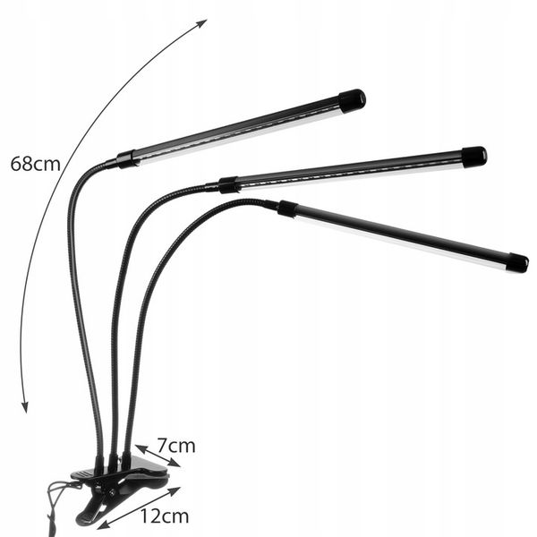 3 x Lampa do Wzrostu Roślin 60 LED Timer + Pilot zdjęcie 8